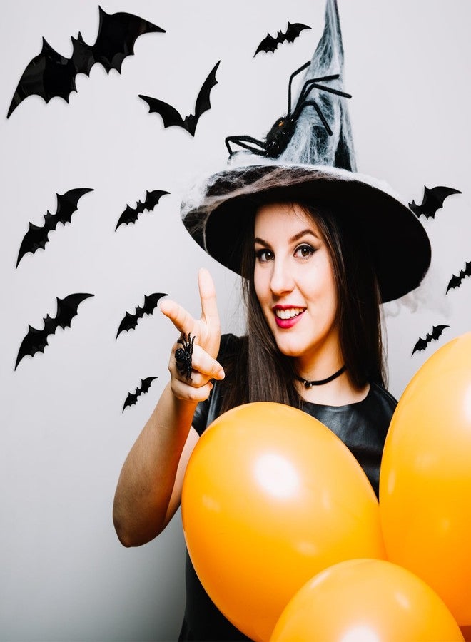 NEWMIAO 3D Bats Wall Decor, 170Pcs Bat Halloween Decorations, 6 Sizes Bats Windows Stickers, PVC Black Bat Stickers Halloween Party Supplies for DIY Home Wall Decals Hallowmas Indoor Decor - Image 5